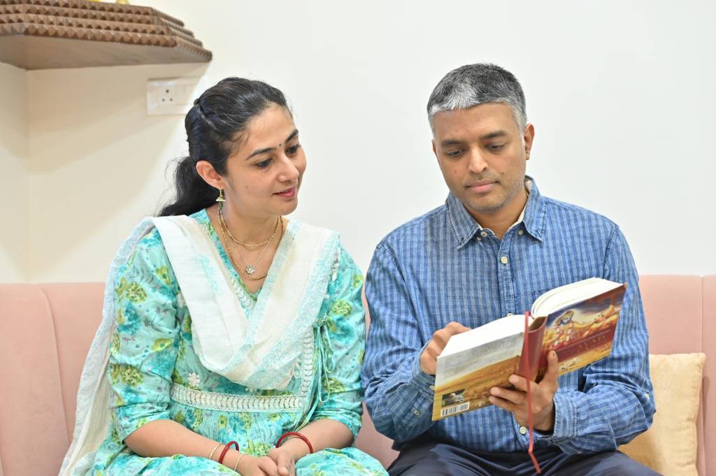 Parents in a discussion circle at a Gita Parents League session