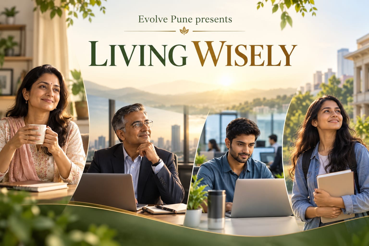Living Wisely, presented by Evolve Pune — practical Bhagavad Gita wisdom for mothers, leaders, professionals and youth